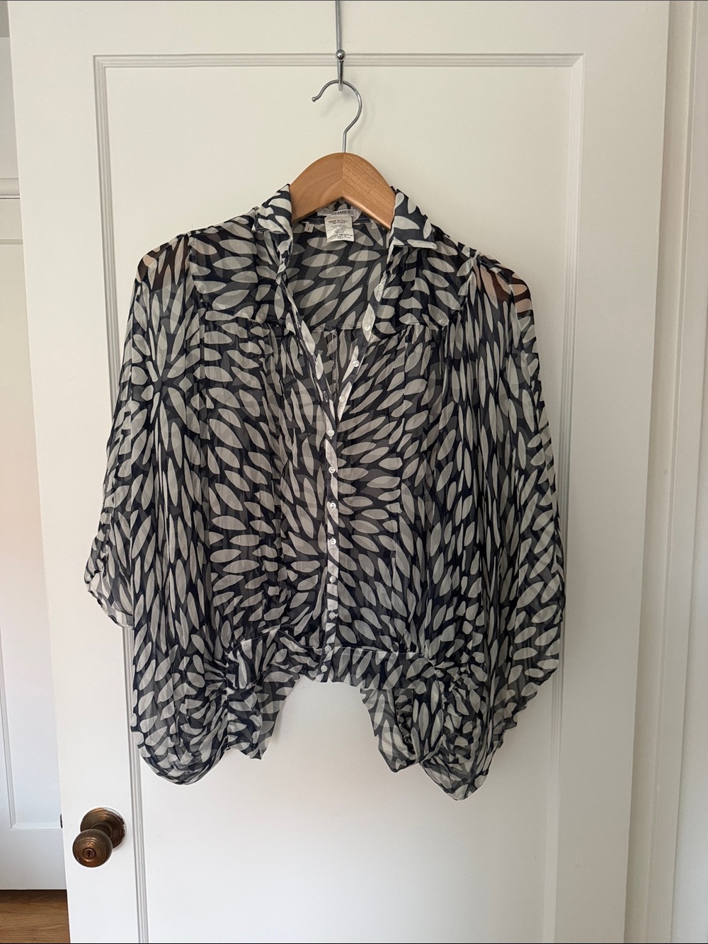 Naracamiche Navy Silk Blouse